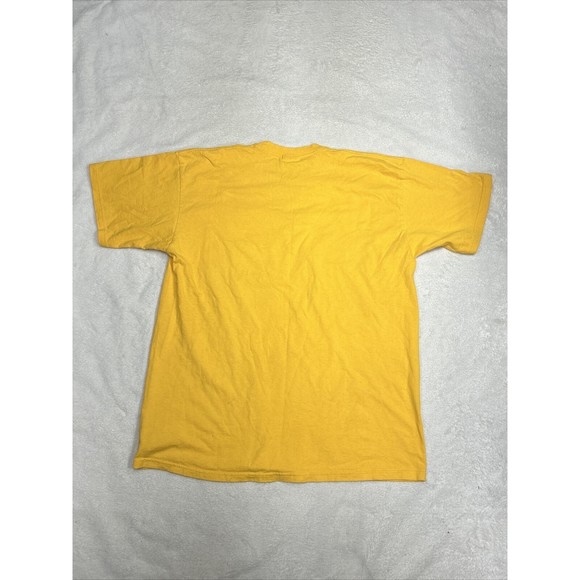 Vintage Y2K Nike Gray Tag Mini Swoosh Yellow T-Shirt Men's Size Large - Picture 7 of 7